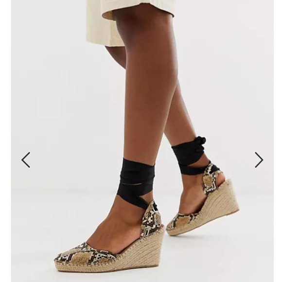 ASOS Design Espadrille Wedges in Snake Print - Picture 4 of 8